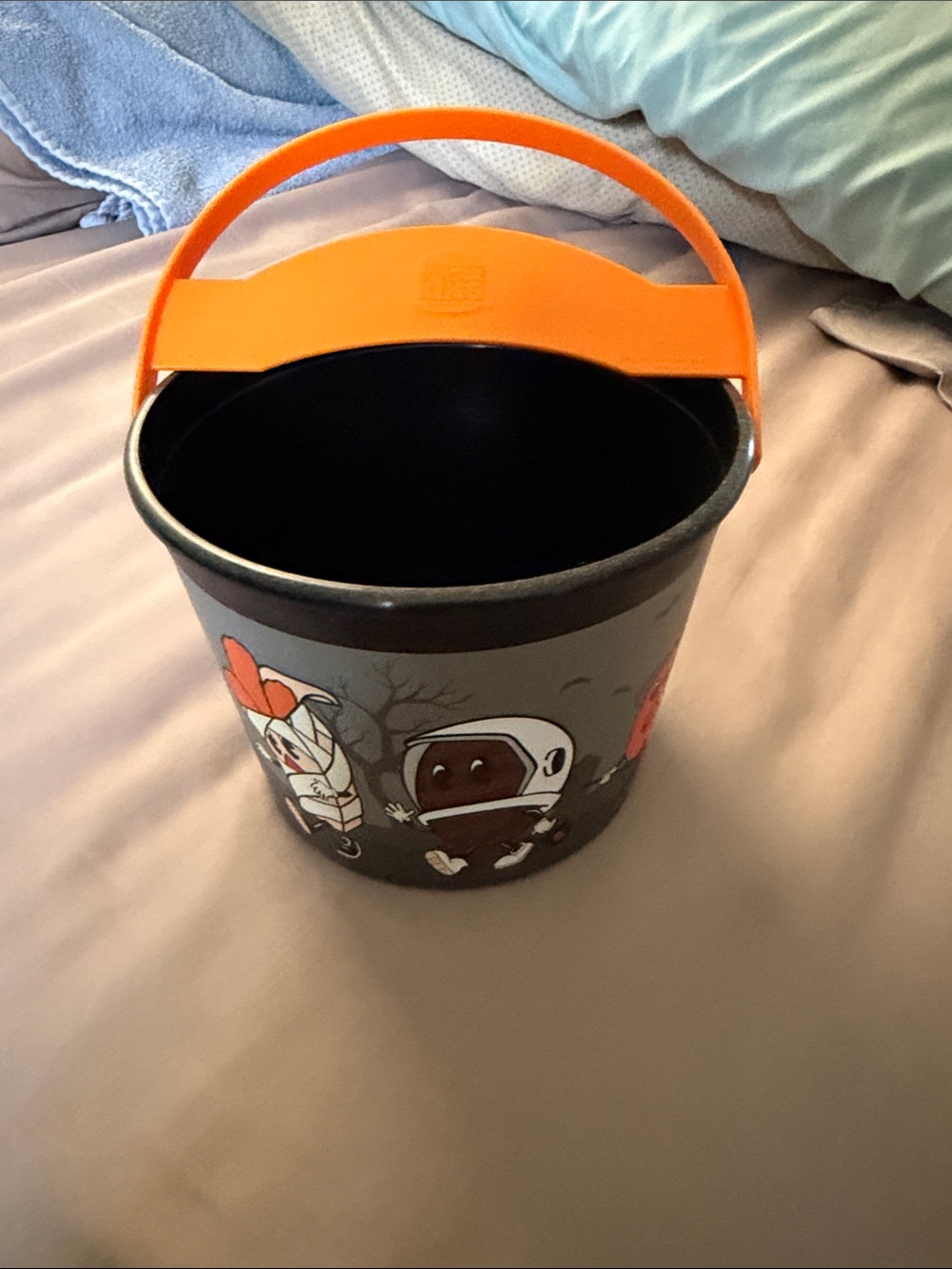 Halloween Candy Bucket with Orange Handle